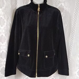 Lauren Ralph Lauren Women's Velvet Black Jacket Size L